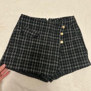 Stylish Black Tweed Women Shorts